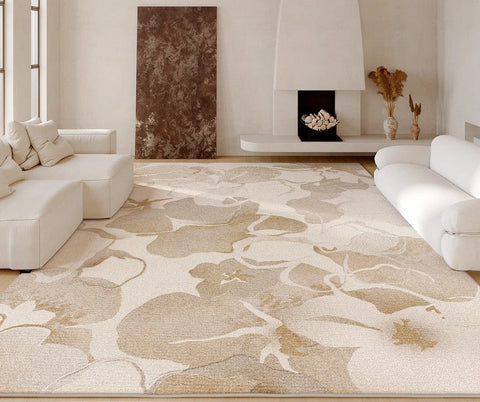 Bedroom Modern Soft Rugs, French Style Modern Rugs for Interior Design, Contemporary Modern Rugs under Dining Room Table, Flower Pattern Modern Rugs for Living Room-artworkcanvas