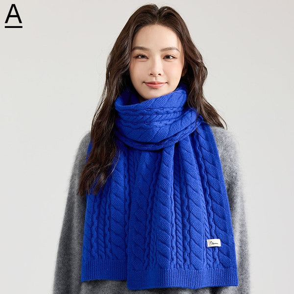 Modern Winter Scarf, Blue Casual Scarf for Women, Fashion Designer Scarf, Cold Weather Scarf, Wool Scarf for Women, Soft Cashmere Scarf for Women-artworkcanvas