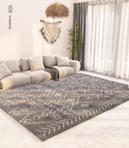 Thick Modern Rugs Next to Bed, Entryway Modern Runner Rugs, Contemporary Modern Rugs for Living Room, Modern Runner Rugs for Hallway-artworkcanvas