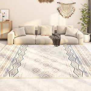 Washable Bathroom Runner Rugs, Morocco Contemporary Rug Ideas for Living Room, Modern Runner Rugs Next to Bed, Large Modern Rugs for Dining Room-artworkcanvas