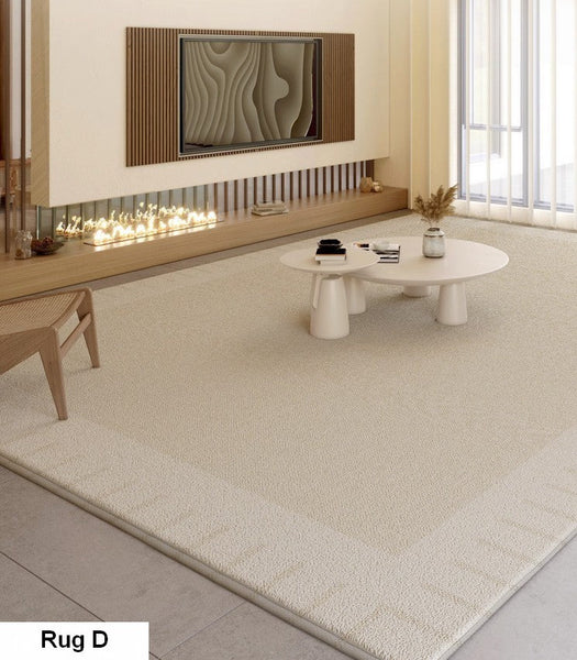 Modern Rugs for Dining Room, Bedroom Modern Rugs, Cream Color Geometric Modern Rugs, Contemporary Soft Rugs for Living Room-artworkcanvas