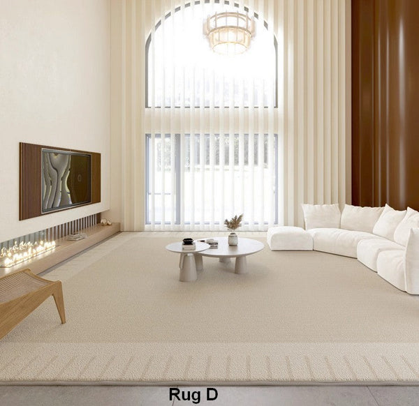 Unique Contemporary Modern Rugs, Large Cream Color Geometric Carpets, Abstract Modern Rugs for Living Room, Soft Modern Rugs under Dining Room Table-artworkcanvas