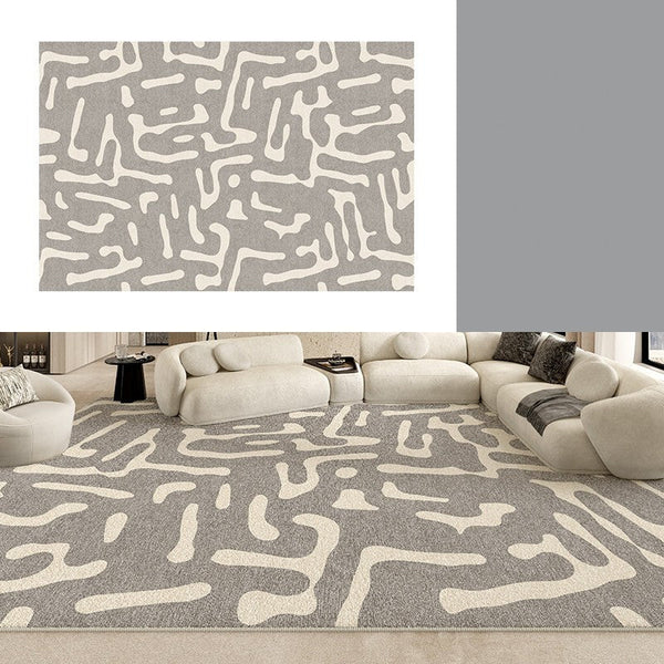 Modern Rugs for Living Room, Gray Modern Rugs for Bedroom, Large Geometric Rugs, Contemporary Area Rugs for Dining Room-artworkcanvas
