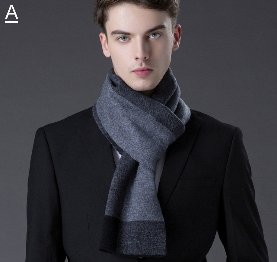 Business Casual Scarf Men, Long Thick Wool Scarf, Men's Winter Scarf, Formal Men Scarf Styles, Fashion Scarf, Christmas Gift for Men, Men's Wool Scarf Winter-artworkcanvas