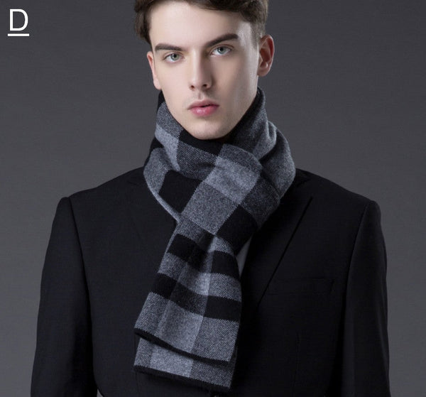 Men's Wool Scarf Winter, Cashmere Scarf for Gentleman, Long Thick Wool Scarf, Men's Winter Scarf, Fashion Scarf, Christmas Gift for Men-artworkcanvas