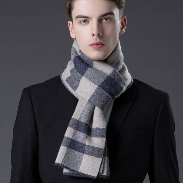 Men's Wool Scarf Winter, Cashmere Scarf for Gentleman, Long Thick Wool Scarf, Men's Winter Scarf, Fashion Scarf, Christmas Gift for Men-artworkcanvas