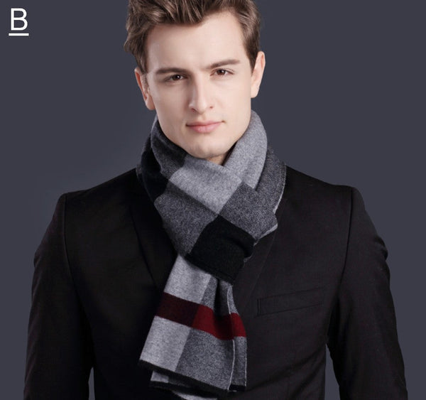 Christmas Gift for Men, Men's Wool Scarf Winter, Thick Wool Scarf, Men's Winter Scarf, Formal Men Scarf Styles, Business Casual Scarf Men, Fashion Scarf-artworkcanvas