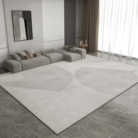 Extra Large Gray Contemporary Modern Rugs for Office, Living Room Modern Rugs, Dining Room Geometric Modern Rugs, Bedroom Modern Rugs-artworkcanvas