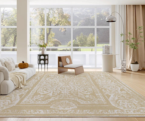 Thick French Style Modern Rugs for Dining Room, Living Room Contemporary Modern Rugs, Mid Century Modern Rugs for Interior Design, Soft Rugs under Coffee Table-artworkcanvas
