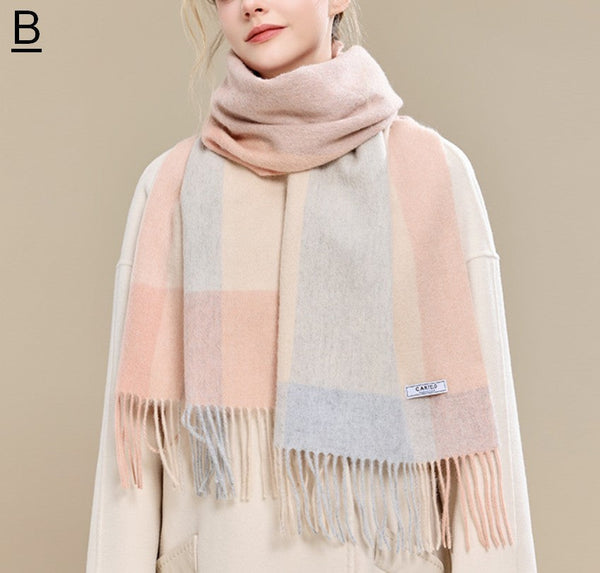 Elegant Wool Scarves, Winter Wool Scarf, Warm Winter Scarf, Holiday Scarf, Christmas Gifts for Her, Cold Weather Scarf, Fashion Scarf, Soft Cashmere Scarf for Girls-artworkcanvas