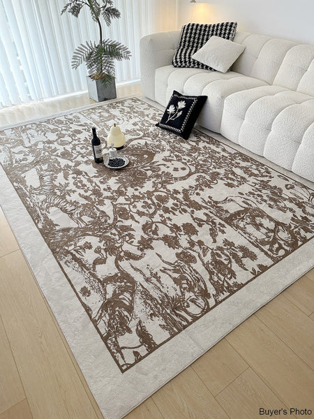 Soft Rugs under Coffee Table, Contemporary Modern Rugs for Living Room, Thick French Style Modern Rugs for Interior Design, Modern Rugs for Dining Room-artworkcanvas