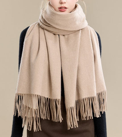 Soft Wool Scarf for Women, Long Wool Scarf, Evening Wrap, Camel Brown Winter Shawl, Elegant Shawl, Warm Cape, Fashion Scarf, Christmas Gift, Gifts for Women-artworkcanvas