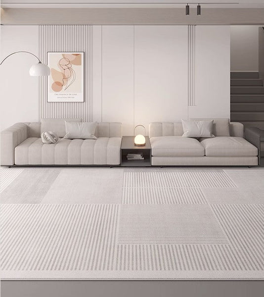 Abstract Contemporary Rugs for Bedroom, Grey Modern Rugs under Sofa, Large Modern Rugs in Living Room, Dining Room Floor Rugs, Modern Rugs for Office-artworkcanvas
