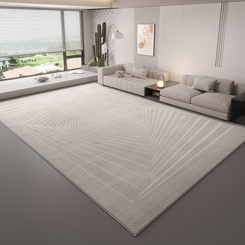 Contemporary Floor Carpets for Living Room, Grey Geometric Modern Rugs in Bedroom, Large Modern Rugs for Sale, Dining Room Modern Rugs-artworkcanvas