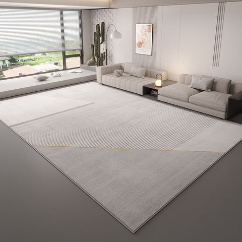 Simple Large Contemporary Floor Carpets, Grey Geometric Modern Rugs in Bedroom, Living Room Modern Area Rugs, Dining Room Modern Rugs-artworkcanvas