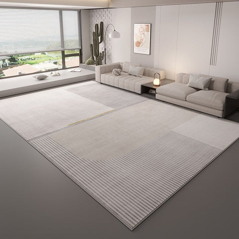 Unique Large Contemporary Floor Carpets for Living Room, Grey Geometric Modern Rugs in Bedroom, Modern Rugs for Sale, Dining Room Modern Rugs-artworkcanvas