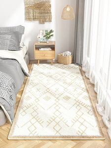 Geometric Contemporary Runner Rugs for Living Room, Thick Modern Runner Rugs Next to Bed, Bathroom Runner Rugs, Kitchen Runner Rugs, Hallway Runner Rugs-artworkcanvas