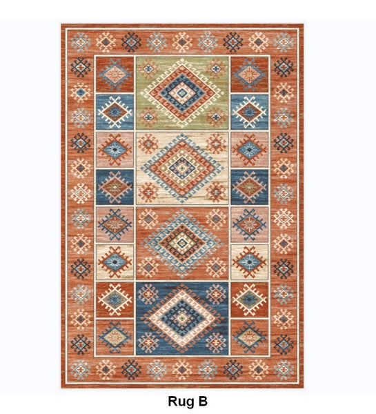 Living Room Vintage Area Rugs, Morocco Area Rugs for Dining Room, Traditional Persain Rugs for Bedroom, Traditional Colorful Persian Rugs-artworkcanvas