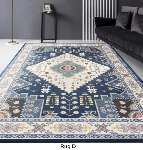 Living Room Vintage Area Rugs, Morocco Area Rugs for Dining Room, Traditional Persain Rugs for Bedroom, Traditional Colorful Persian Rugs-artworkcanvas