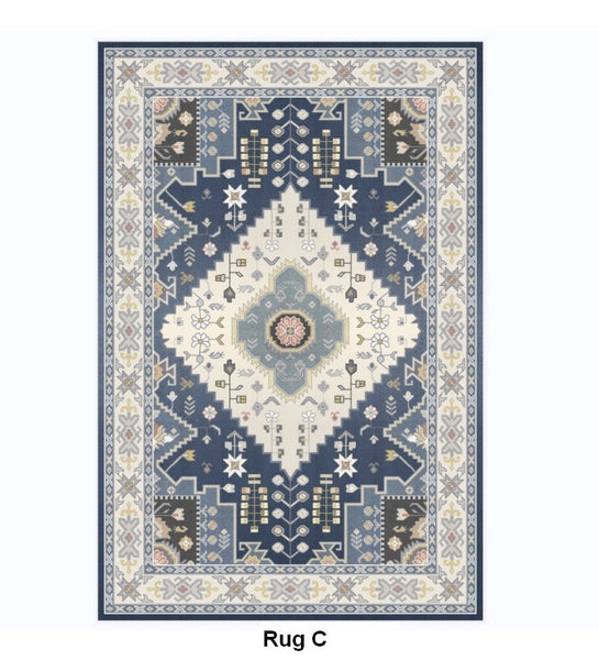 Living Room Vintage Area Rugs, Morocco Area Rugs for Dining Room, Traditional Persain Rugs for Bedroom, Traditional Colorful Persian Rugs-artworkcanvas