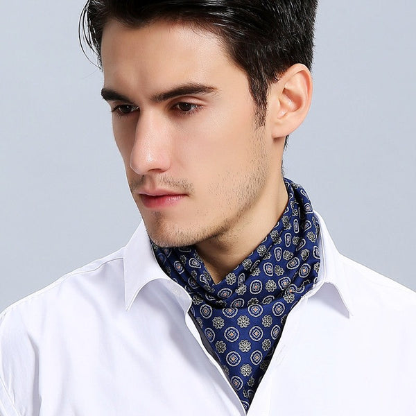 Mens Silk Neck Scarf, Silk Scarf For Work, Casual Silk Scarf Mens, Short Silk Scarf Business, Mens Silk Head Scarf, Lightweight Silk Scarf Men, Silk Ascot Scarf Men-artworkcanvas