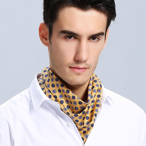 Lightweight Silk Scarf Men, Short Silk Scarf Business, Mens Silk Head Scarf, Mens Silk Neck Scarf, Silk Scarf For Work, Casual Silk Scarf Mens, Silk Ascot Scarf Men-artworkcanvas