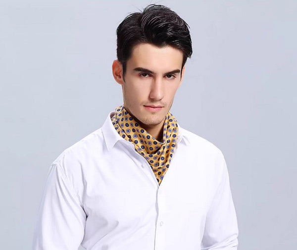 Lightweight Silk Scarf Men, Short Silk Scarf Business, Mens Silk Head Scarf, Mens Silk Neck Scarf, Silk Scarf For Work, Casual Silk Scarf Mens, Silk Ascot Scarf Men-artworkcanvas
