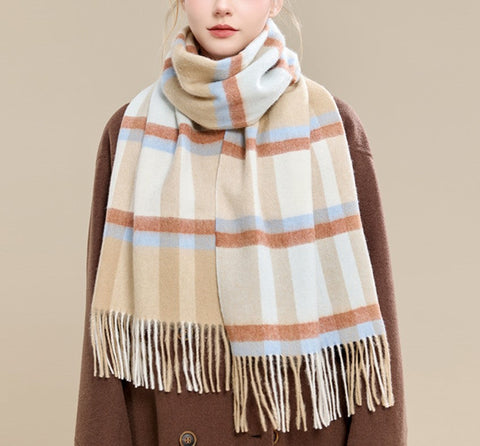 Holiday Scarf, Winter Wool Scarf, Warm Winter Scarf, Christmas Gifts for Her, Cold Weather Scarf, Fashion Scarf, Soft Cashmere Scarf for Girls, Elegant Wool Scarves-artworkcanvas