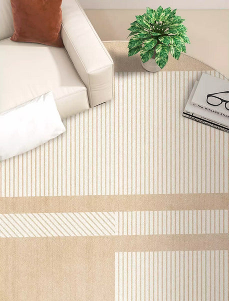 Contemporary Round Rugs, Bedroom Modern Round Rugs, Circular Modern Rugs under Dining Room Table, Geometric Modern Rug Ideas for Living Room-artworkcanvas