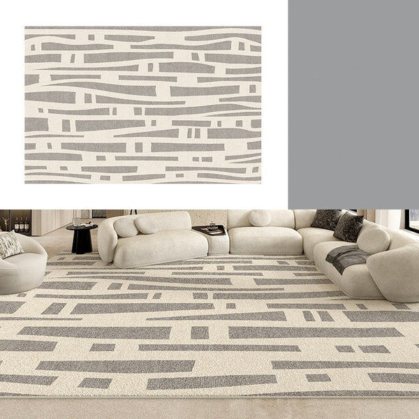 Large Modern Rugs for Living Room, Gray Geometric Area Rugs for Bedroom, Contemporary Area Rugs for Dining Room-artworkcanvas