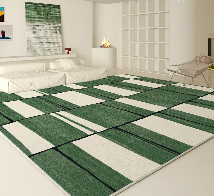 Contemporary Modern Rugs, Green Geometric Carpets, Abstract Modern Rug ...