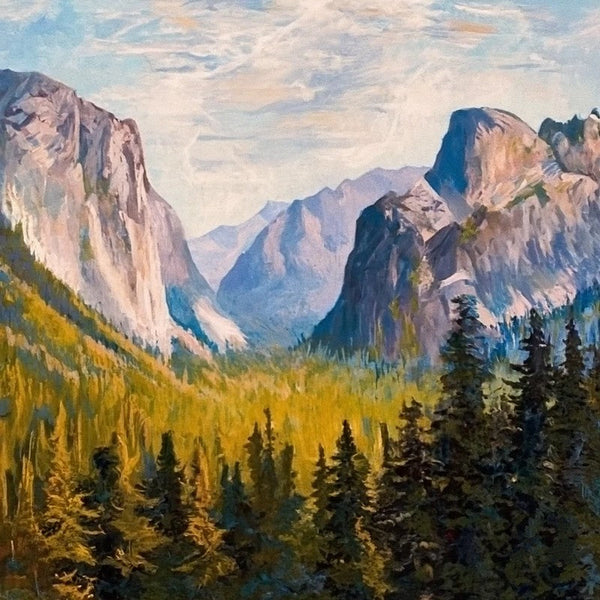 Original Small Landscape Paintings, Small Hand Painted Canvas Art, Yosemite National Park Mountain Painting, Easy Landscape Painting Ideas, Simple Small Canvas Paintings-artworkcanvas