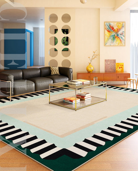 Living Room Contemporary Modern Rugs, Geometric Modern Rugs, Modern Carpets under Coffee Table, Colorful Modern Rugs for Bedroom-artworkcanvas