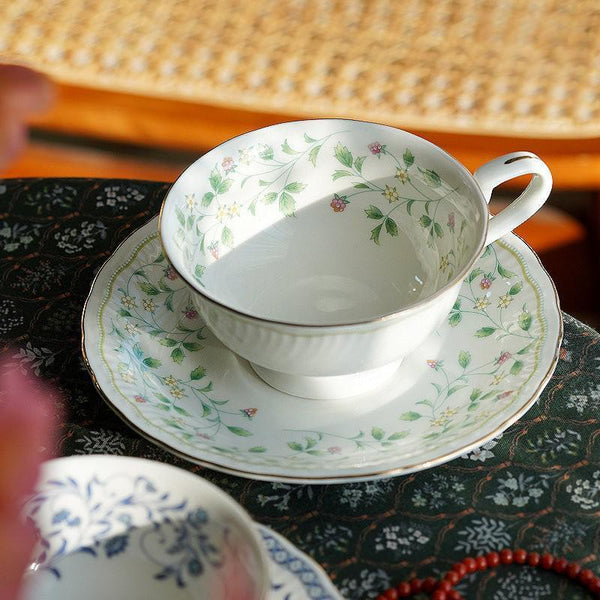 Floral Tea Cup Set, Classic British Tea Cups, Traditional Tea Cup Set, Porcelain Tea Cups, Elegant Tea Cup With Saucer, Ceramic Tea Cup with Saucer, Tea Cup Set, Vintage Tea Cup Set, Modern Ceramic Cups-artworkcanvas