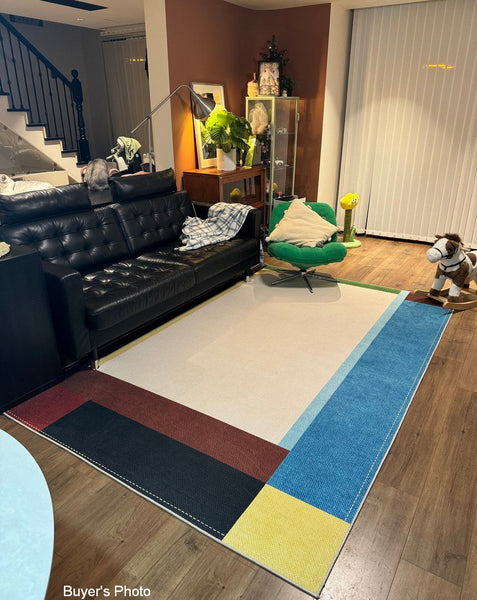 Modern Living Room Rug Ideas, Geometric Contemporary Area Rugs, Mid Century Modern Rugs, Colorful Modern Rugs for Bedroom-artworkcanvas