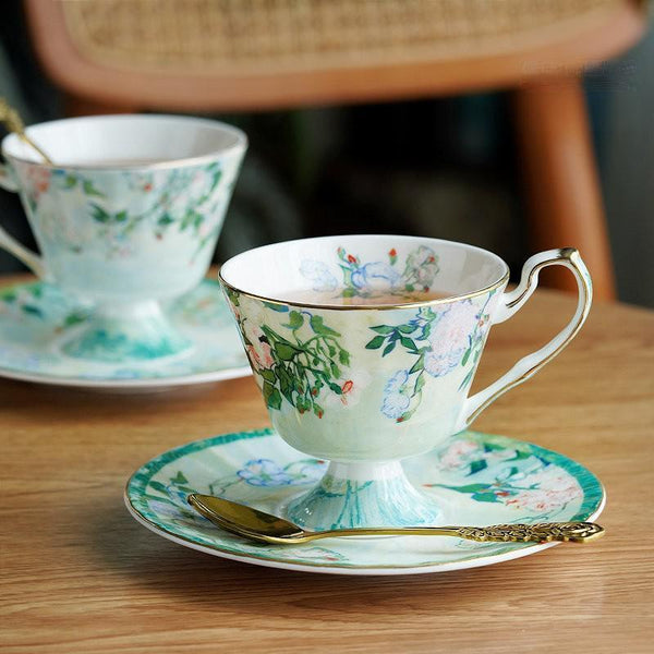 British Tea Cup Set, Luxury Tea Cup Set, Elegant Coffee Cup, Porcelain Tea Saucer, Ceramic Tea Cup Set-artworkcanvas