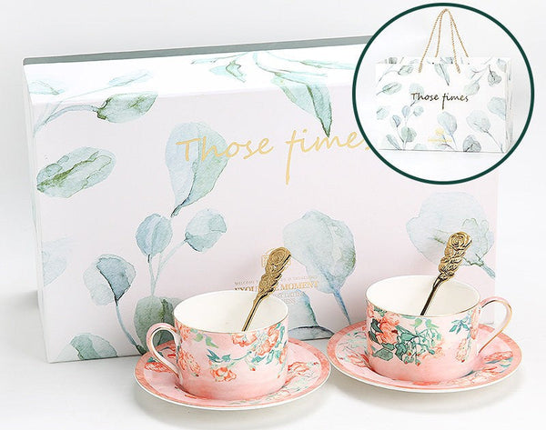 Elegant Coffee Cup, Porcelain Tea cups, British Tea Cup Set, Afternoon Tea Cup with Saucer Set, Porcelain Coffee Cups, Coffee Cup in Gift Box, Vintage Tea Cup Set-artworkcanvas