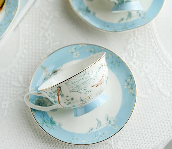 Ceramic Tea Cup Set, Luxury Tea Cup with Saucer, Elegant Coffee Cup, Porcelain Coffee Cup, Porcelain Tea cups, British Tea Cup Set, Afternoon Tea Cup with Saucer Set-artworkcanvas