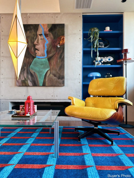 Living Room Rug Ideas, Mid Century Modern Rugs, Bedroom Modern Floor Carpet, Blue Modern Rug Designs, Contemporary Modern Rugs for Dining Room-artworkcanvas