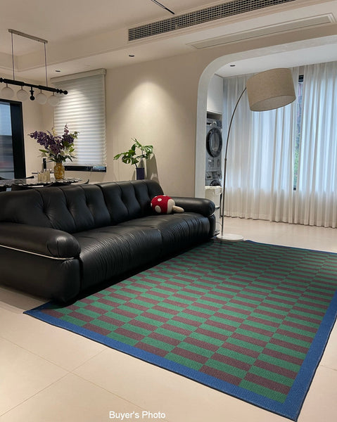 Modern Living Room Rug Ideas, Geometric Contemporary Area Rugs, Green Mid Century Modern Rugs, Colorful Modern Rugs for Dining Room-artworkcanvas