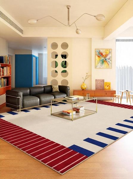 Geometric Modern Rugs, Modern Carpets under Coffee Table, Colorful Modern Rugs for Bedroom, Contemporary Modern Rugs for Living Room-artworkcanvas