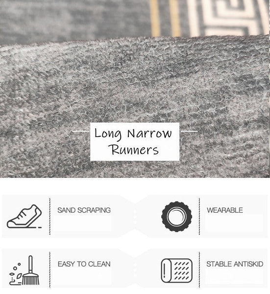 Modern Long Hallway Runners, Kitchen Runner Rugs, Entryway Runner Rugs, Long Hallway Runners, Long Narrow Runner Rugs, Entrance Hallway Grey Runners-artworkcanvas