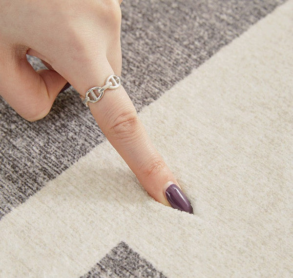 Geometric Modern Rugs for Living Room, Gray Modern Rugs for Bedroom, Contemporary Area Rugs for Dining Room-artworkcanvas
