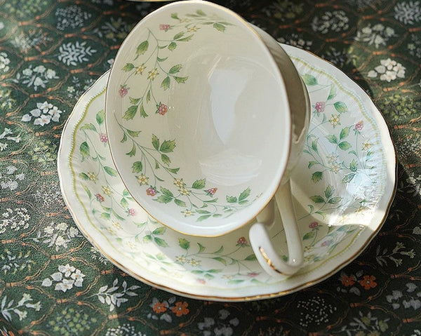 Floral Tea Cup Set, Classic British Tea Cups, Traditional Tea Cup Set, Porcelain Tea Cups, Elegant Tea Cup With Saucer, Ceramic Tea Cup with Saucer, Tea Cup Set, Vintage Tea Cup Set, Modern Ceramic Cups-artworkcanvas