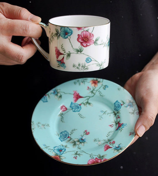 Elegant Coffee Cup, Porcelain Tea cups, British Tea Cup Set, Vintage Tea Cup Set, Afternoon Tea Cup with Saucer Set, Porcelain Coffee Cups, Coffee Cup in Gift Box-artworkcanvas