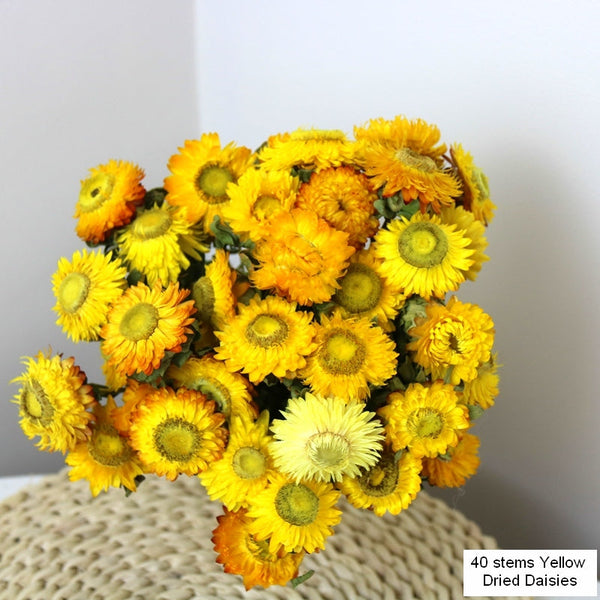 Natural Decorations, A Bunch of Dried Daisy Flowers, Flower Arrangements, Natural Dried Yellow Daisy Flowers, Handmade Artificial Flowers for Home Decor-artworkcanvas
