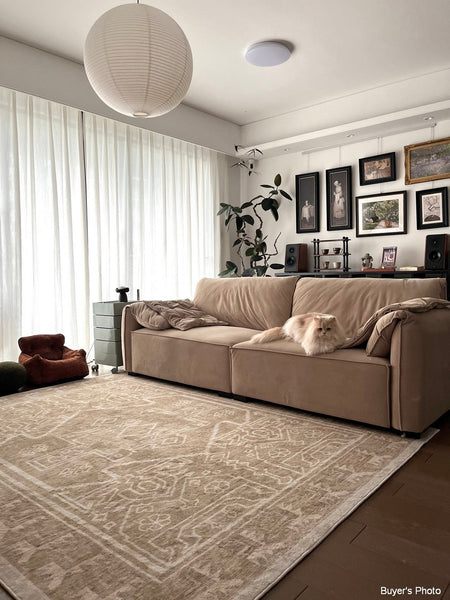 Large Modern Rugs under Dining Room Table, Contemporary Abstract Rugs Next to Bed, Geometric Modern Carpets for Office, Vintage Soft Turkish Rug for Living Room-artworkcanvas