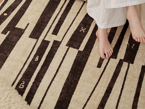Contemporary Abstract Rugs Next to Bed, Modern Rugs under Dining Room Table, Geometric Modern Carpets for Office, Large Modern Rugs for Living Room-artworkcanvas