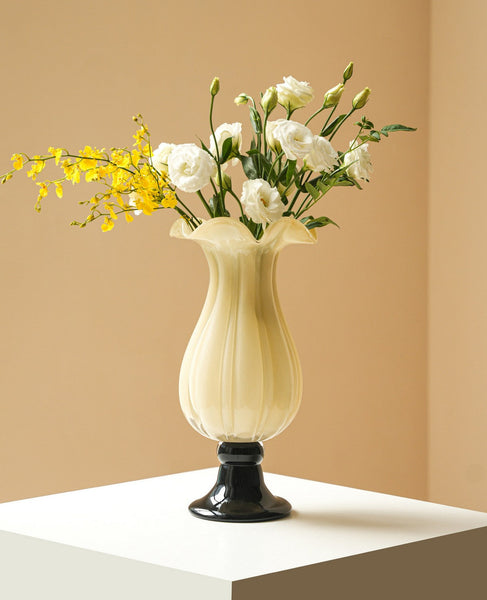 Centerpiece Contemporary Vases on Table, Mid Century Glass Vases, Unique Decorative Glass Vase, Handmade Modern Vases for Living Room, Modern Glass Vase for Flowers-artworkcanvas