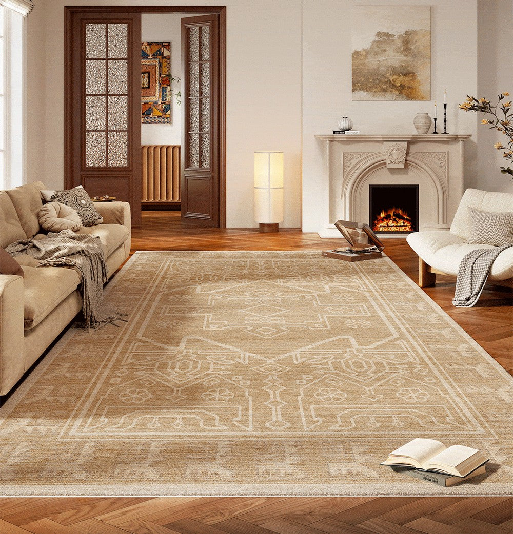 Large Modern Rugs under Dining Room Table, Contemporary Abstract Rugs Next to Bed, Geometric Modern Carpets for Office, Vintage Soft Turkish Rug for Living Room-artworkcanvas